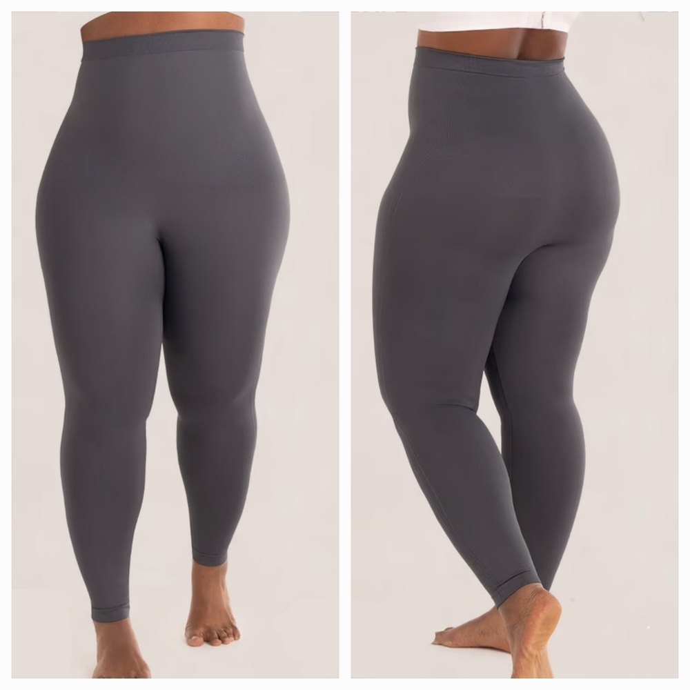 SHAPERMINT ESSENTIALS HIGH WAISTED SHAPING LEGGINGS GRAY PLUS 2XL - Picture 1 of 12